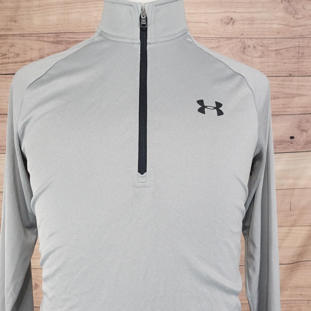 Under Armour HeatGear Pullover Mens M Gray 1/4 Zip Lightweight Athletic